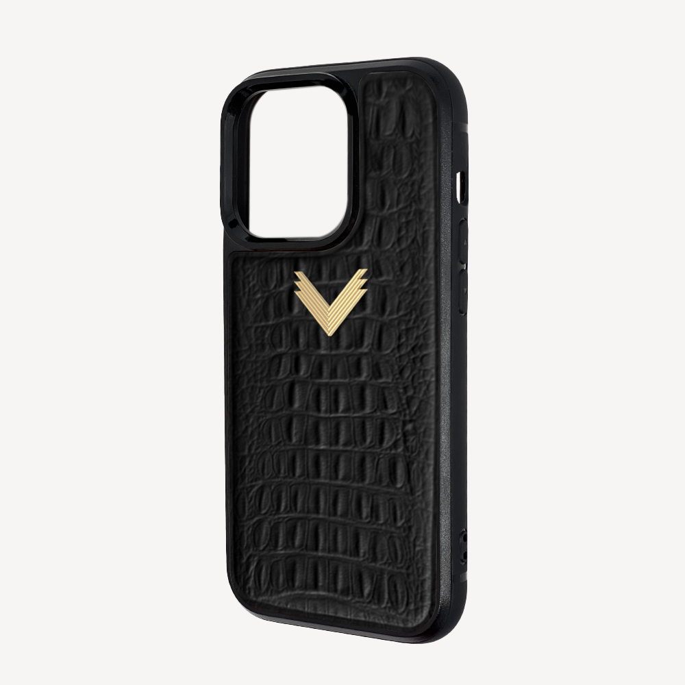 iPhone 14 Pro Max Phone Case, Calf Leather, Alligator Texture