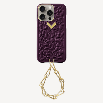 iPhone 15 Pro Phone Case, Calf Leather, Cultured Pearls, Purity Edition
