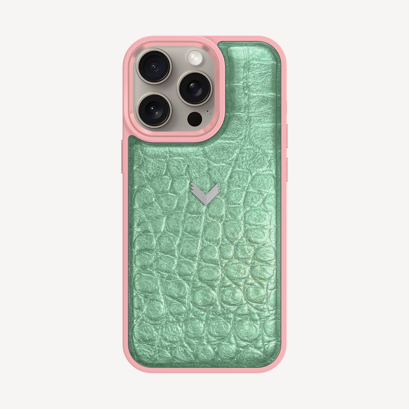 iPhone 15 Pro Max Phone Case, Calf Leather, Crocodile Texture