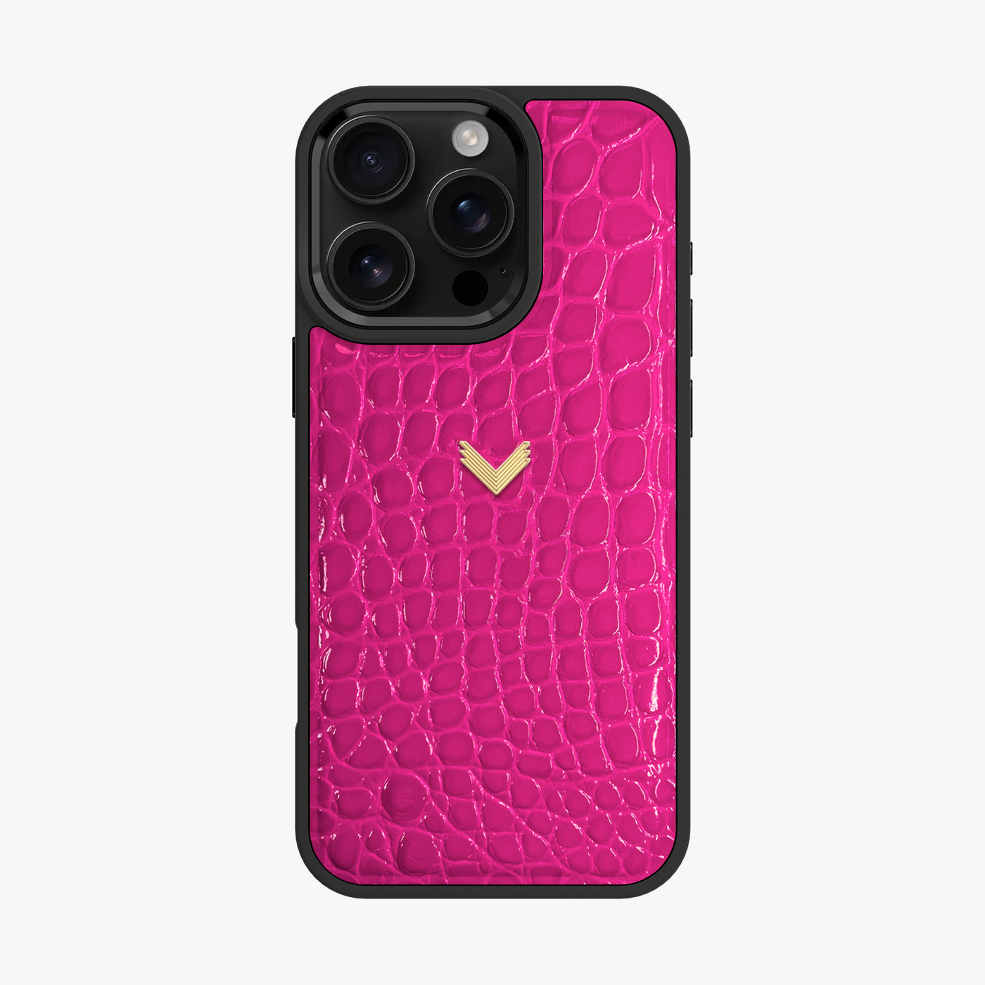 iPhone 16 Pro Max Phone Case, Calf Leather, Crocodile Texture