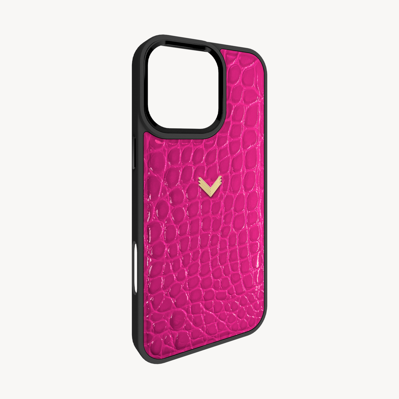 iPhone 16 Pro Max Phone Case, Calf Leather, Crocodile Texture