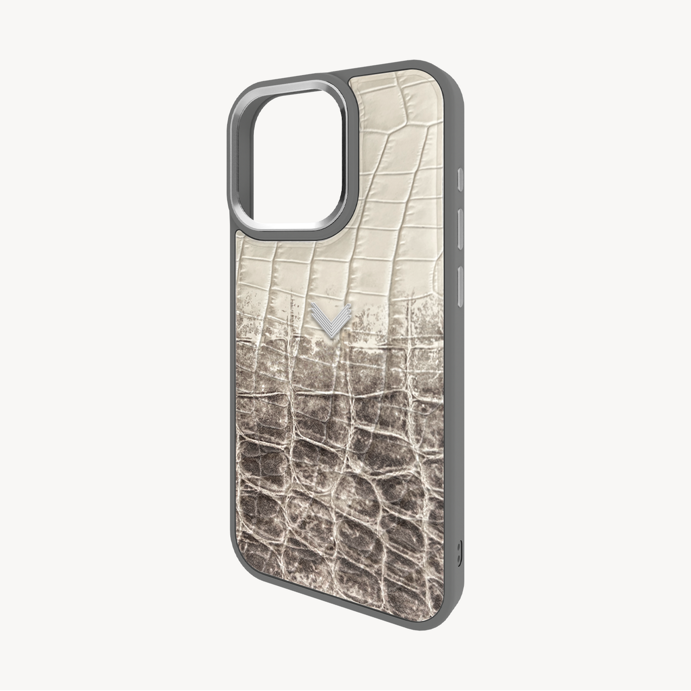 iPhone 16 Pro Phone Case, Calf Leather, Crocodile Texture