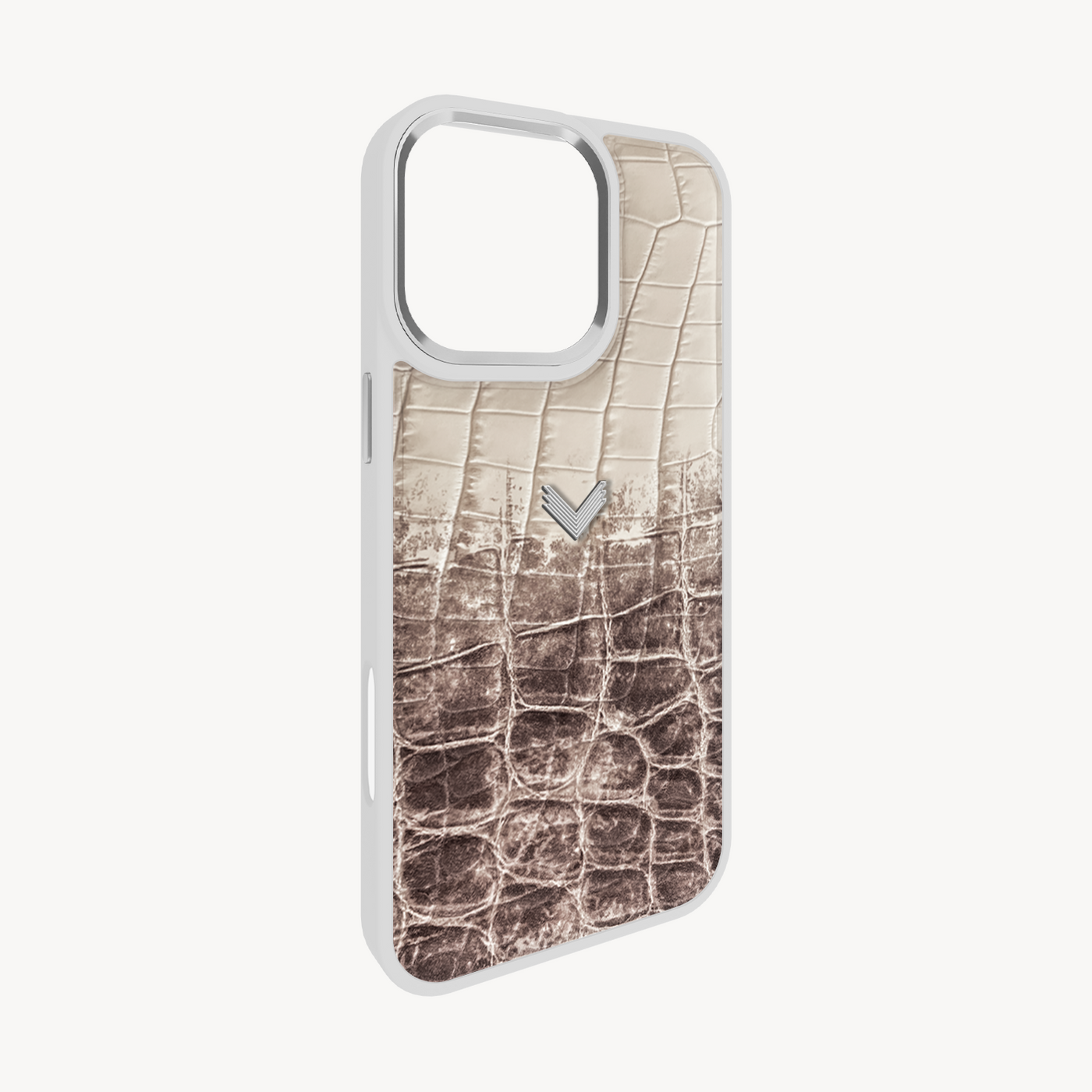 iPhone 16 Pro Phone Case, Calf Leather, Crocodile Texture