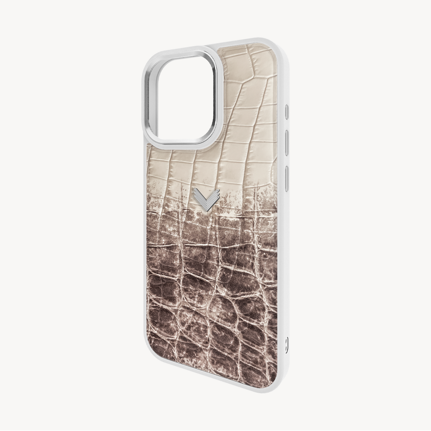 iPhone 16 Pro Phone Case, Calf Leather, Crocodile Texture