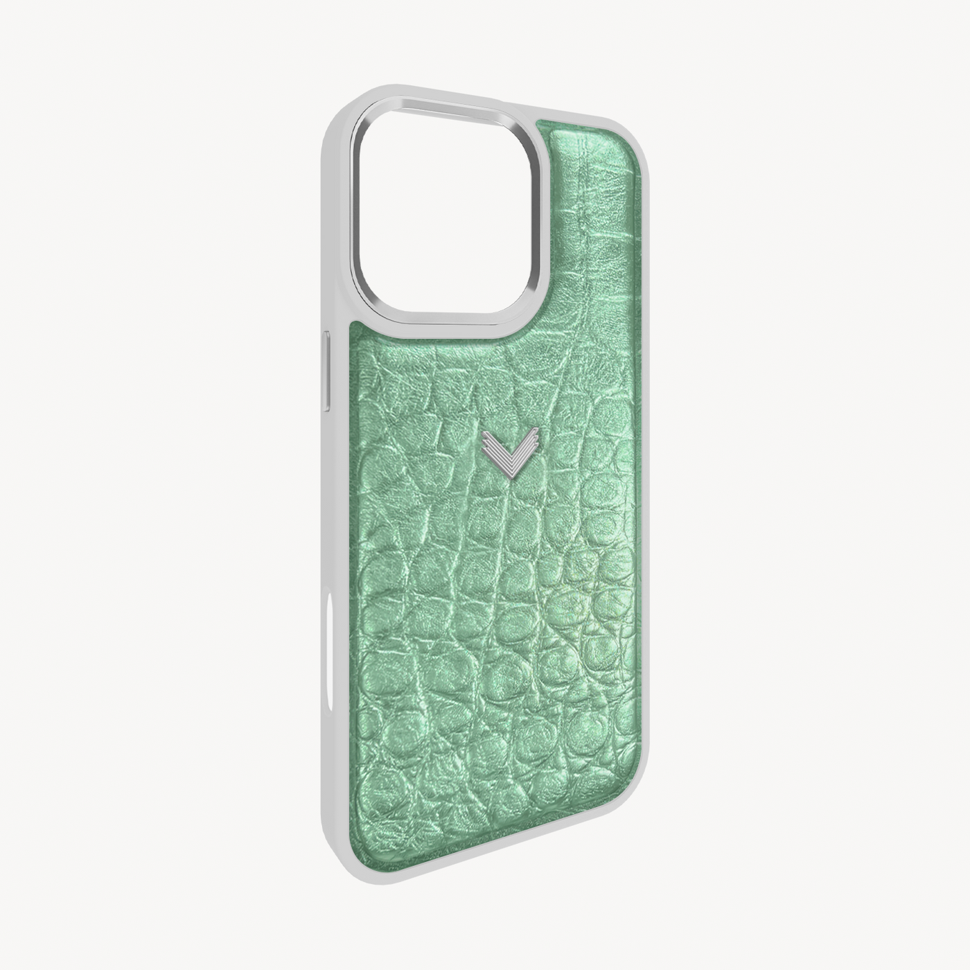 iPhone 16 Pro Phone Case, Calf Leather, Crocodile Texture