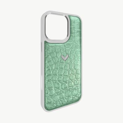 iPhone 16 Pro Max Phone Case, Calf Leather, Crocodile Texture