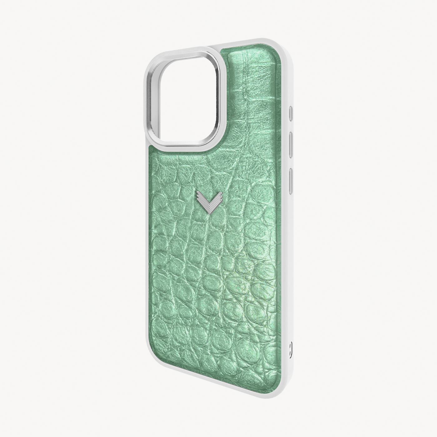 iPhone 16 Pro Max Phone Case, Calf Leather, Crocodile Texture