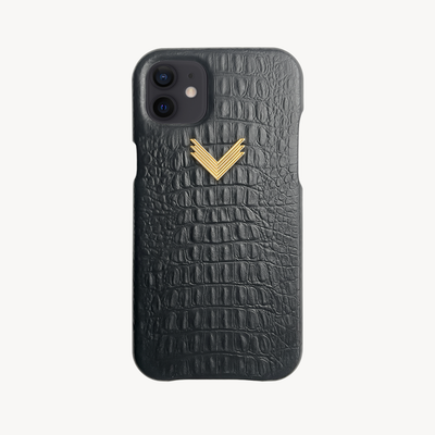 iPhone 11 Phone Case, Calf Leather, Alligator Texture