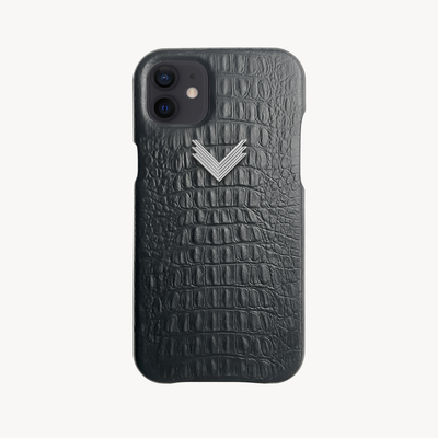 iPhone 11 Phone Case, Calf Leather, Alligator Texture