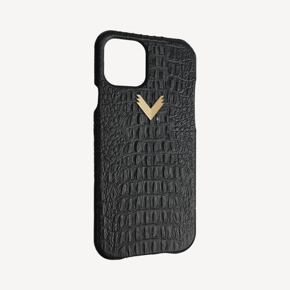 iPhone 12 Pro Max Phone Case, Calf Leather, Alligator Texture