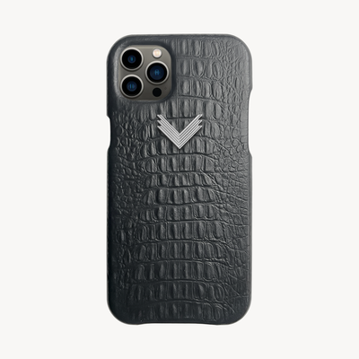 iPhone 12 Pro Max Phone Case, Calf Leather, Alligator Texture