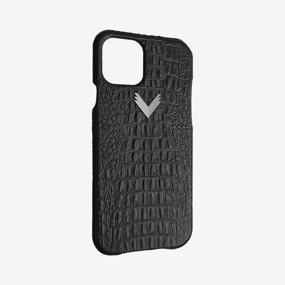 iPhone 13 Phone Case, Calf Leather, Alligator Texture