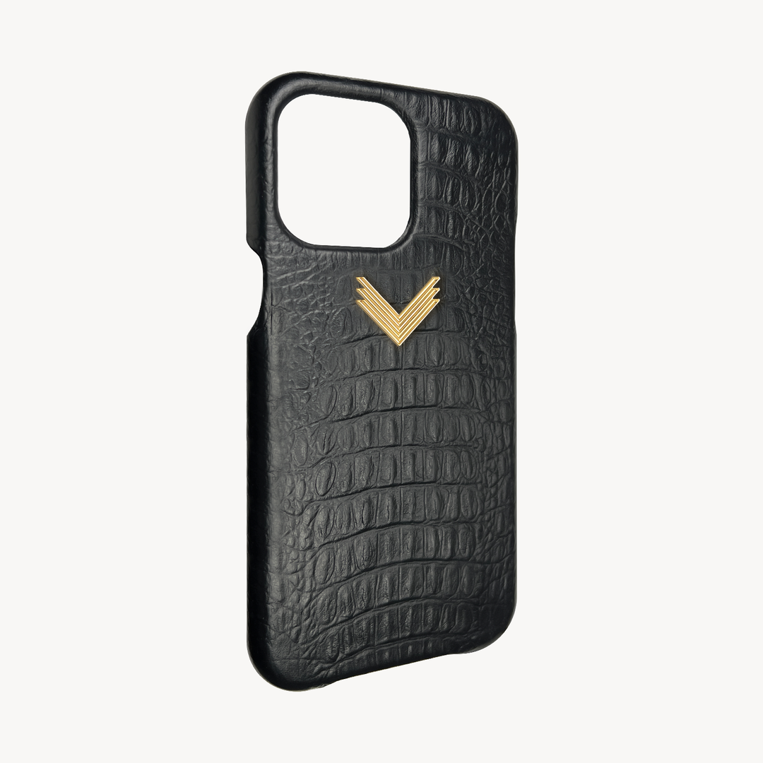 iPhone 14 Pro Max Phone Case, Calf Leather, Alligator Texture