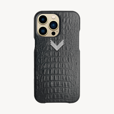 iPhone 13 Pro Max Phone Case, Calf Leather, Alligator Texture