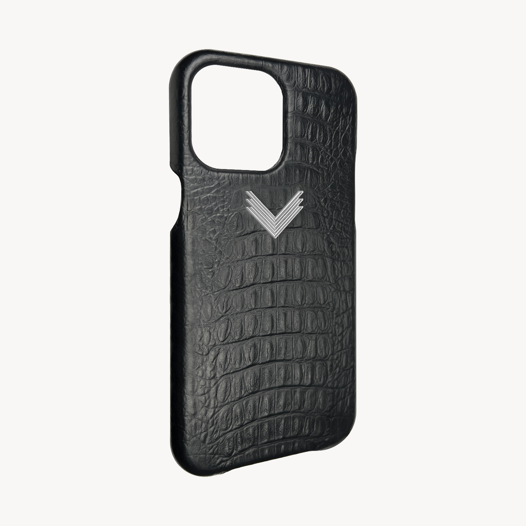 iPhone 14 Pro Max Phone Case, Calf Leather, Alligator Texture