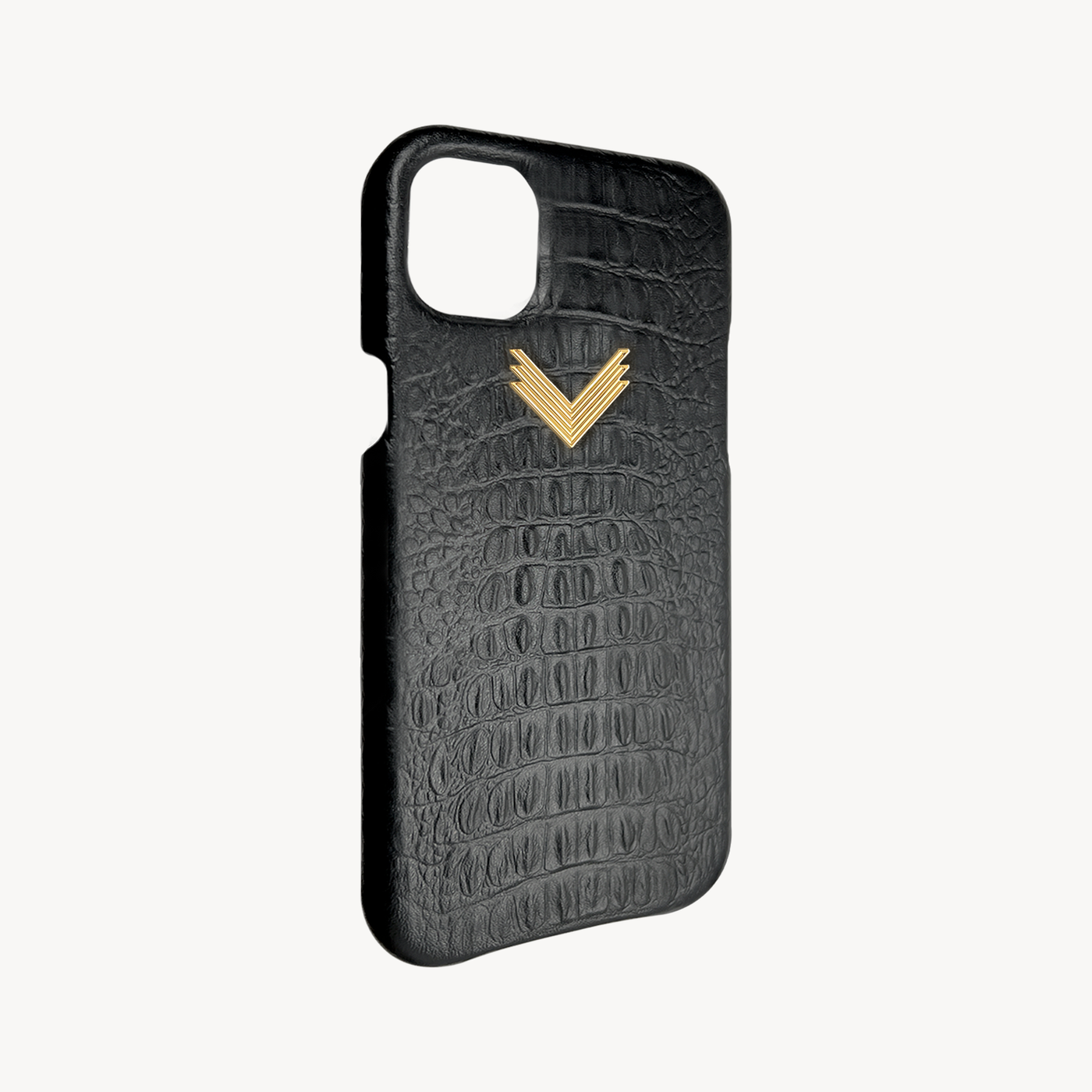 iPhone 15 Phone Case, Calf Leather, Alligator Texture