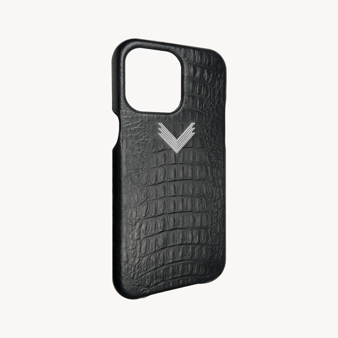 iPhone 15 Pro Phone Case, Calf Leather, Alligator Texture