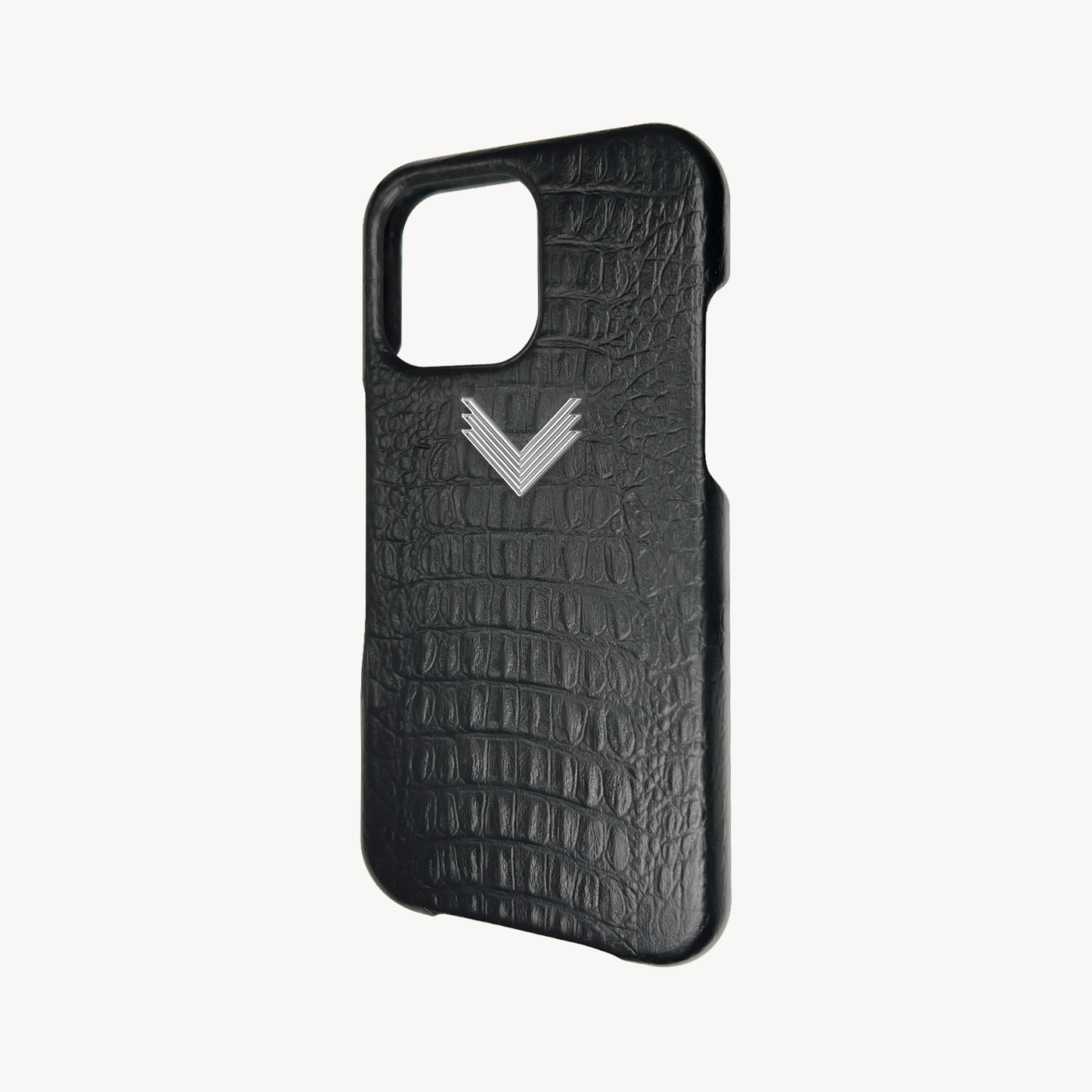 iPhone 15 Pro Phone Case, Calf Leather, Alligator Texture