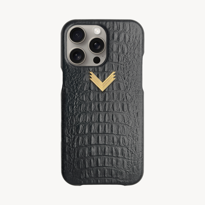 iPhone 15 Pro Max Phone Case, Calf Leather, Alligator Texture