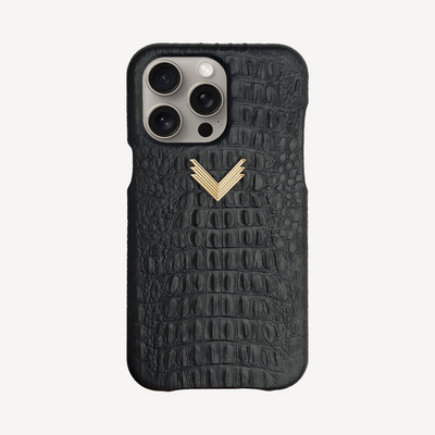 iPhone 15 Pro Max Phone Case, Calf Leather, Alligator Texture