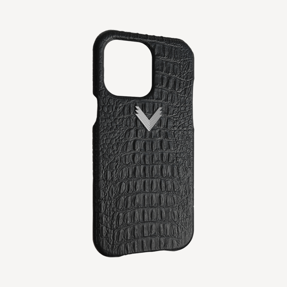 iPhone 14 Pro Max Phone Case, Calf Leather, Alligator Texture