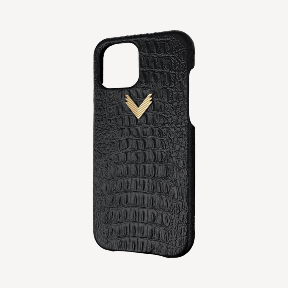 iPhone 16 Phone Case, Calf Leather, Alligator Texture