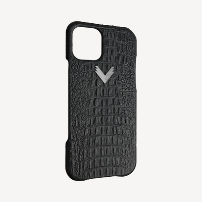 iPhone 16 Phone Case, Calf Leather, Alligator Texture