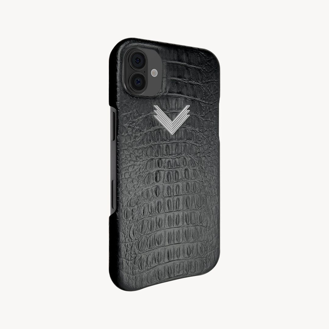 iPhone 16 Phone Case, Calf Leather, Alligator Texture