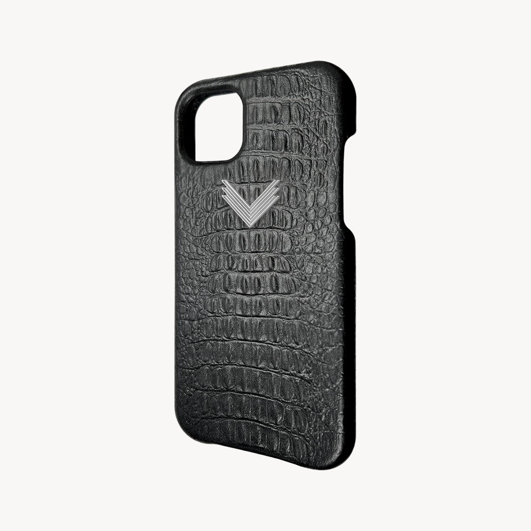 iPhone 16 Phone Case, Calf Leather, Alligator Texture