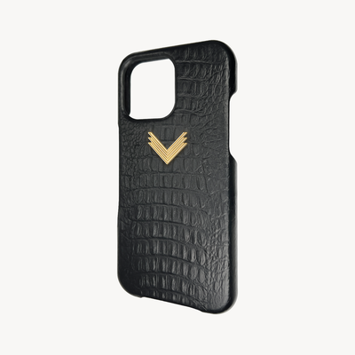 iPhone 16 Pro Phone Case, Calf Leather, Alligator Texture