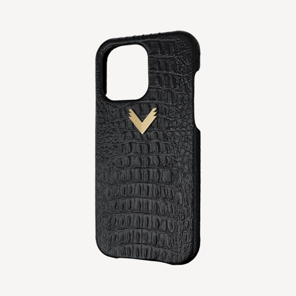 iPhone 16 Pro Phone Case, Calf Leather, Alligator Texture