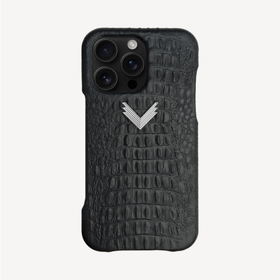 iPhone 16 Pro Max Phone Case, Calf Leather, Alligator Texture