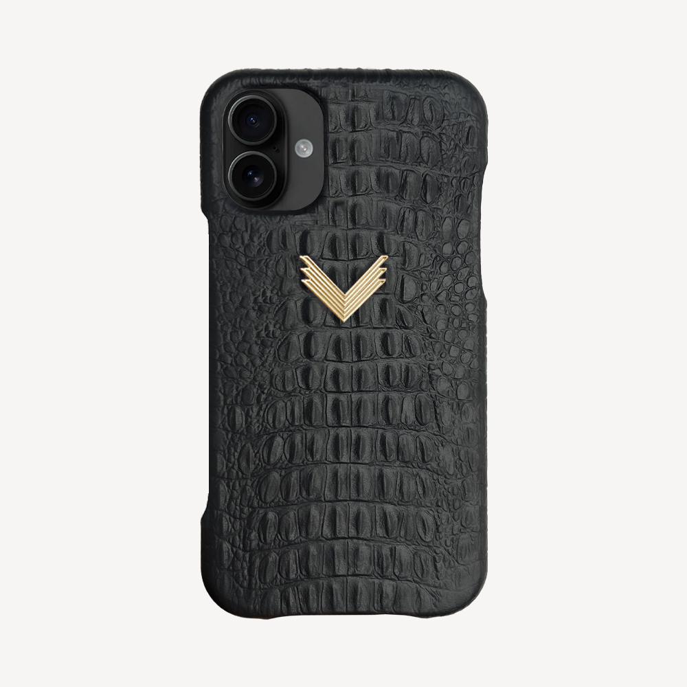 iPhone 17 Phone Case, Calf Leather, Alligator Texture
