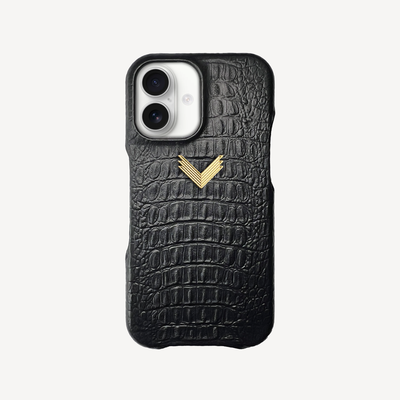 iPhone 17 Phone Case, Calf Leather, Alligator Texture