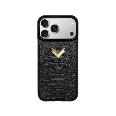 iPhone 17 Pro Phone Case, Calf Leather, Alligator Texture