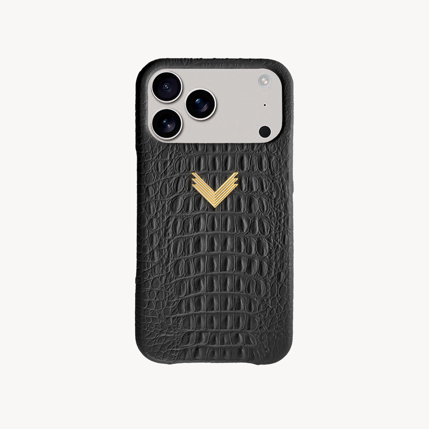 iPhone 17 Pro Phone Case, Calf Leather, Alligator Texture