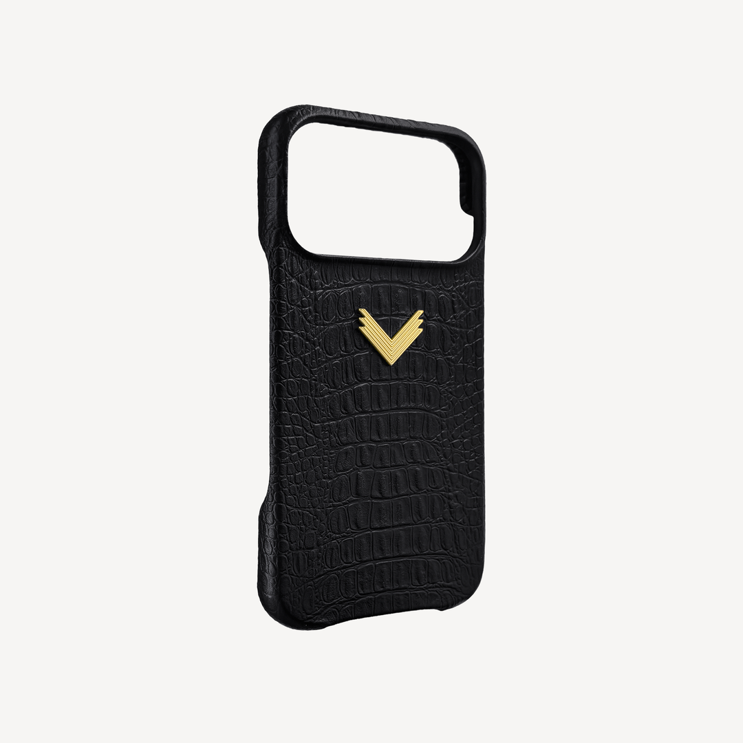 iPhone 18 Pro Phone Case, Calf Leather, Alligator Texture