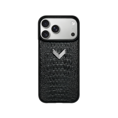 iPhone 17 Pro Phone Case, Calf Leather, Alligator Texture