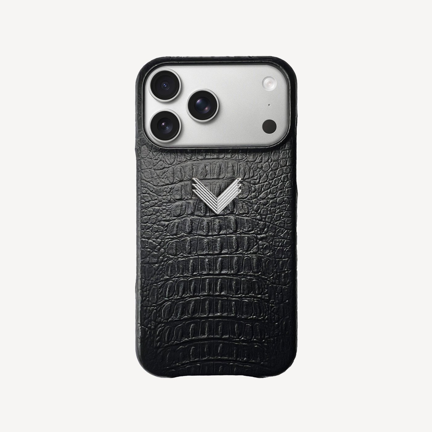 iPhone 17 Pro Phone Case, Calf Leather, Alligator Texture