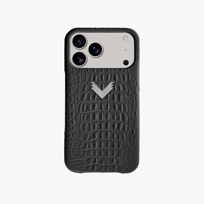 iPhone 17 Pro Phone Case, Calf Leather, Alligator Texture