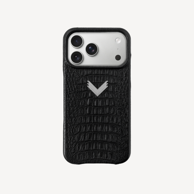 iPhone 17 Pro Phone Case, Calf Leather, Alligator Texture