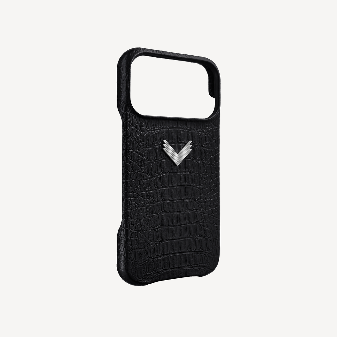 iPhone 17 Pro Phone Case, Calf Leather, Alligator Texture