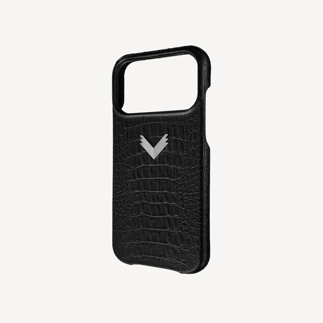iPhone 18 Pro Phone Case, Calf Leather, Alligator Texture