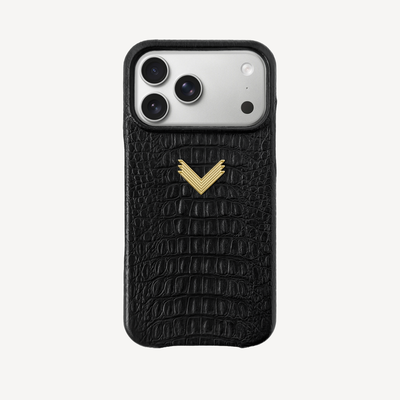 iPhone 17 Pro Max Phone Case, Calf Leather, Alligator Texture