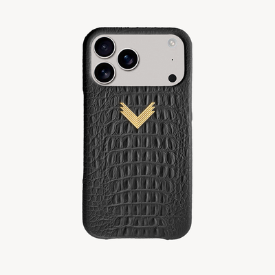 iPhone 17 Pro Max Phone Case, Calf Leather, Alligator Texture