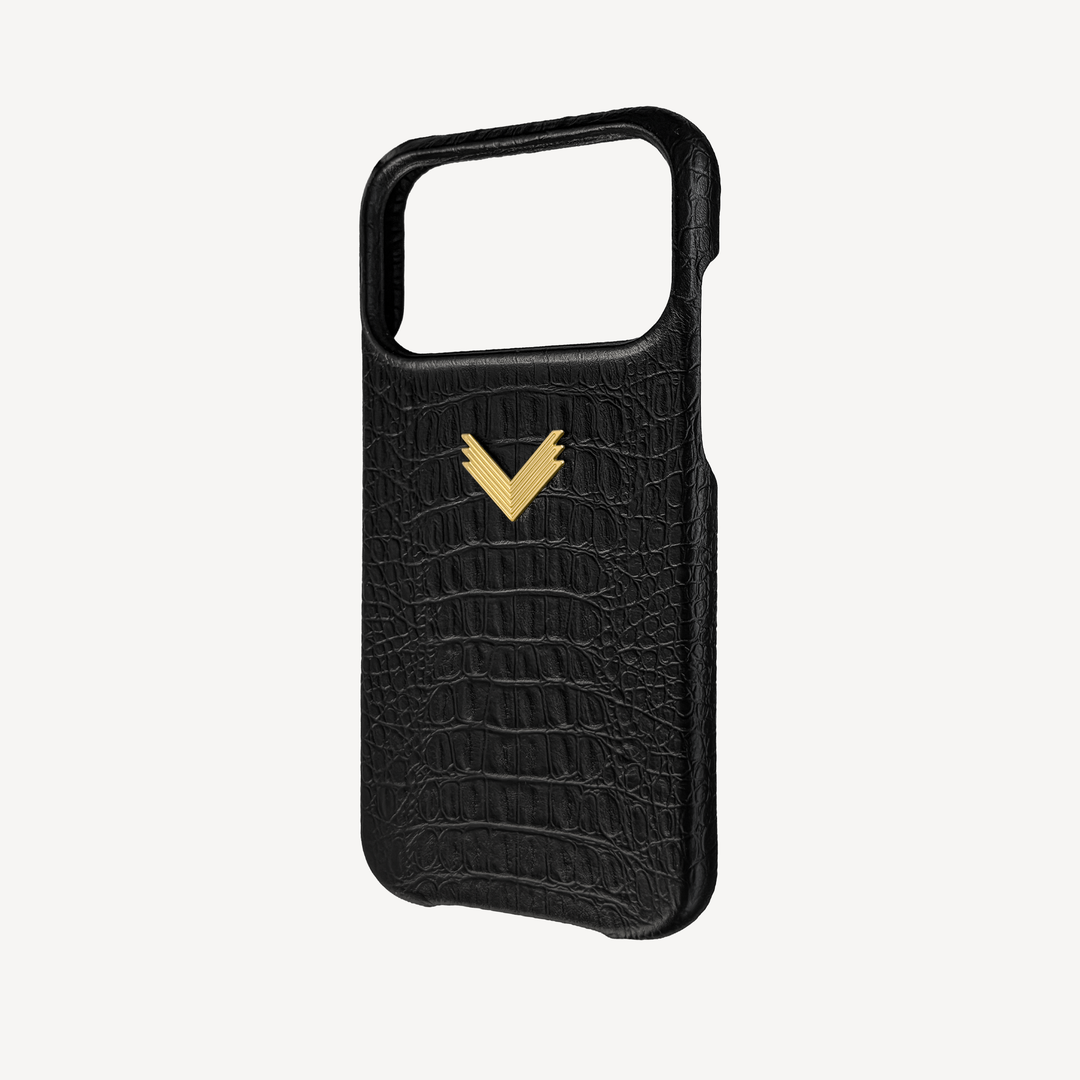 iPhone 17 Pro Max Phone Case, Calf Leather, Alligator Texture