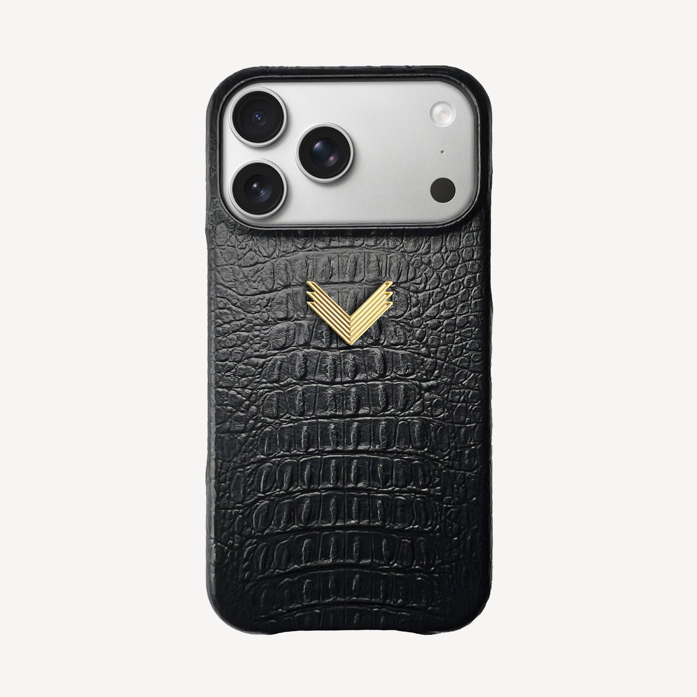 iPhone 17 Pro Max Phone Case, Calf Leather, Alligator Texture