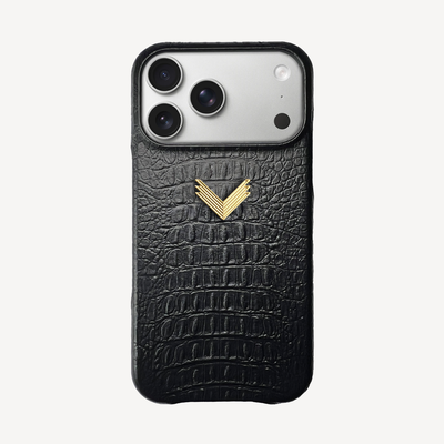 iPhone 17 Pro Max Phone Case, Calf Leather, Alligator Texture