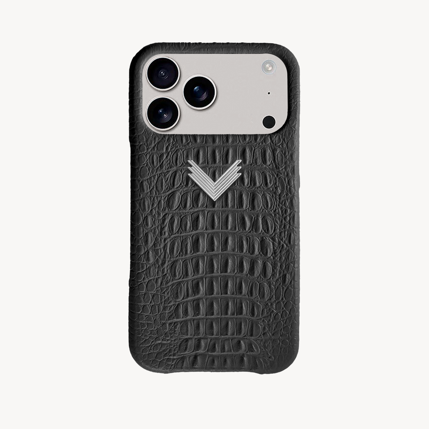 iPhone 17 Pro Max Phone Case, Calf Leather, Alligator Texture