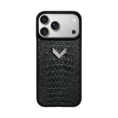 iPhone 17 Pro Max Phone Case, Calf Leather, Alligator Texture